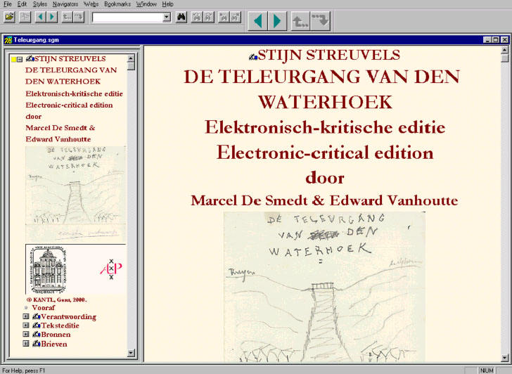 The opening screen of the electronic-critical edition.